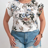 Clasi Blusa con estampado floral de manga mariposa