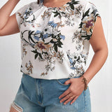 Clasi Blusa con estampado floral de manga mariposa