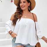 Blusa de lunares de hombros descubiertos