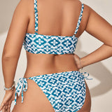 Swim Curve Banador bikini con estampado floral vinculado con aro