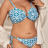 Swim Curve Banador bikini con estampado floral vinculado con aro