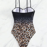 Swim Banador una pieza push up con estampado de leopardo