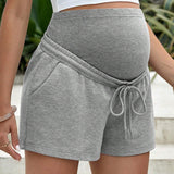 Maternidad Shorts de cintura con cordon con bolsillo oblicuo
