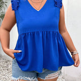 Blusa peplum ribete fruncido