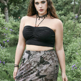 Goth Top halter crop fruncido