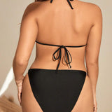 Swim Curve Banador bikini triangulo halter con cover up