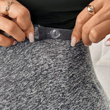 Maternidad Pantalones tejido jaspeado con nudo delantero con bolsillo lateral elastico ajustable cintura