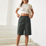 EZwear Shorts bermuda con bolsillo lateral con solapa