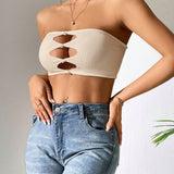 PETITE Top Brasier sin tirantes con abertura delantera