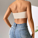 PETITE Top Brasier sin tirantes con abertura delantera