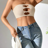 PETITE Top Brasier sin tirantes con abertura delantera