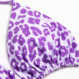 Top bikini triangulo de leopardo halter