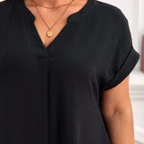 CURVE+ Blusa De a Grande Con Cuello Asimetrico En V Y Mangas De Murcielago