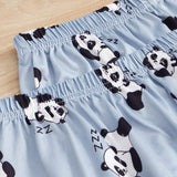 con estampado de panda y slogan Shorts con camiConjuntoa con pantalones Conjunto de pijama