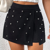 Prive Skort con cuenta de perla bajo con abertura