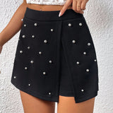 Prive Skort con cuenta de perla bajo con abertura