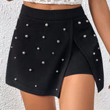 Prive Skort con cuenta de perla bajo con abertura