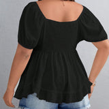 Blusa peplum escote corazon de manga farol