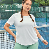 Sport Lifespree Camiseta deportiva solida para mujer, ropa de tenis de mujer de talla grande