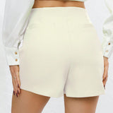 Skort unicolor de talle alto