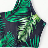 Swim Banador bikini con estampado tropical con cordon lateral