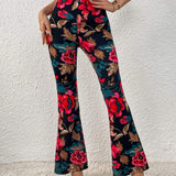 Prive Pantalones acampanados con estampado floral