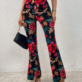 Prive Pantalones acampanados con estampado floral