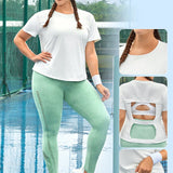 Sport Lifespree Camiseta deportiva solida para mujer, ropa de tenis de mujer de talla grande