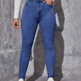 Jeans para mujer Boton Bolsillo Cremallera Liso