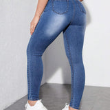 Jeans ajustados de e alto