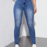 Jeans ajustados de e alto