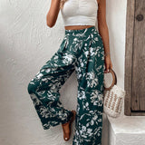 EMERY ROSE Pantalones de pierna ancha con estampado floral