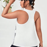 Daily&Casual a grande Top tank deportivo con estampado de rayas bajo curvo