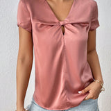 Clasi Blusa unicolor girante delantero