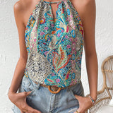 VCAY Blusas de Mujer Abertura Paisley Bohemio