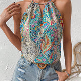 VCAY Blusas de Mujer Abertura Paisley Bohemio