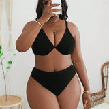 Swim Curve Talla grande Banador bikini con aro unicolor