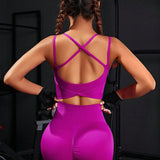 Yoga Trendy Conjunto deportivo de espalda con tira cruzada