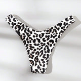 Swim Vcay Bragas bikini de leopardo corte alto