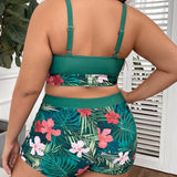 Swim Curve Traje de bano con estampado tropical para playa en verano en talla grande