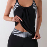 Swim Lushore Tankini a rayas con fruncido para playa en verano