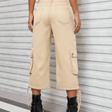 ICON Jeans cargo con bolsillo lateral con solapa bajo con cordon