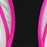 Swim Traje de bano de dos piezas para playa de verano con fondo de bikini descarado con ribete de neon contrastante