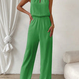 Prive Keyhole Neckline Halter Jumpsuit