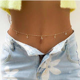 versatil cadena de metal Cadena para cuerpo con simple como cristal colgante Cadena para cintura para mujeres