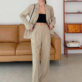 DAZY Pantalones con blazer unicolor de cuello con solapa