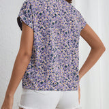 LUNE Blusa con estampado floral de manga murcielago