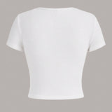 ICON Camiseta crop con estampado de figura