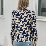 Blusa con estampado de cuello notch