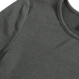 EZwear Camiseta unicolor de cuello redondo tejido de canale